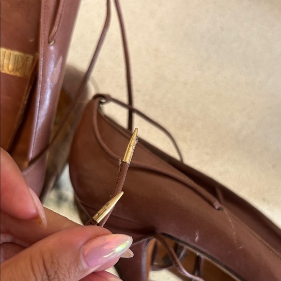 Allure Women's Tan Lace-Up Heels - Picture 9 of 10